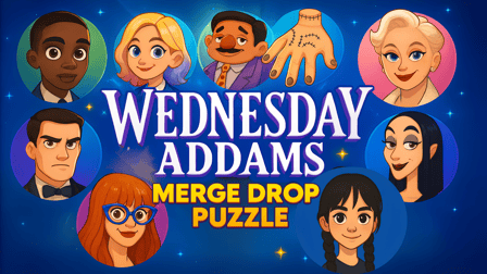 Wednesday Addams Merge Drop Puzzle