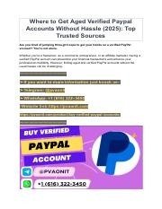 Best Site To Buy Verified Paypal Accounts (Aged Or New): Top Trusted Picks