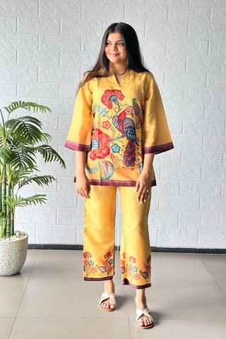 Yellow Peacock Coord Set - Yuvani