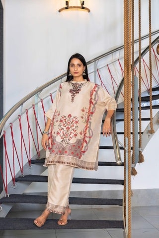 Iconic Ivory Kaftan Set - Yuvani