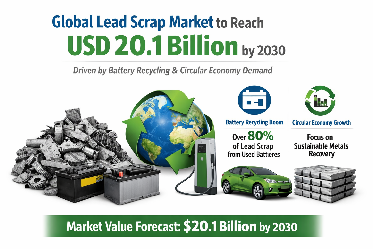 Global Lead Scrap Market to Reach USD 20.1 Billion by 2030 Driven by Battery Recycling and Circular Economy Demand