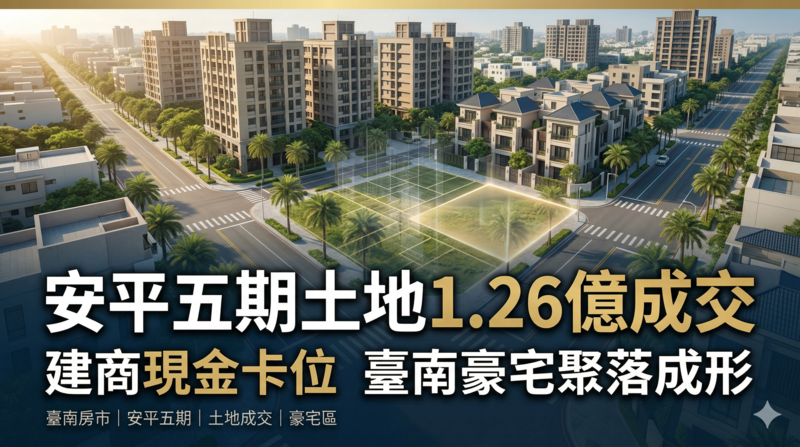 建商搶地大戰開打！安平五期土地現金交易點燃豪宅聚落