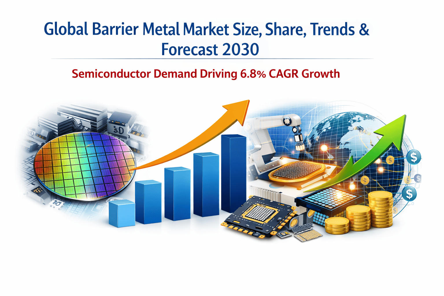 Global Barrier Metal Market Size, Share, Trends &amp; Forecast 2030 | Semiconductor Demand Driving 6.8% CAGR Growth