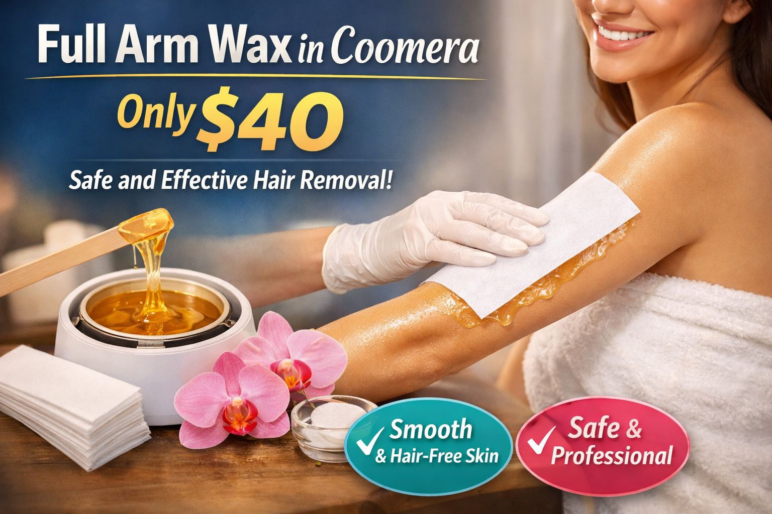 Affordable Smooth Skin &ndash; Full Arm Wax in Coomera Only $40