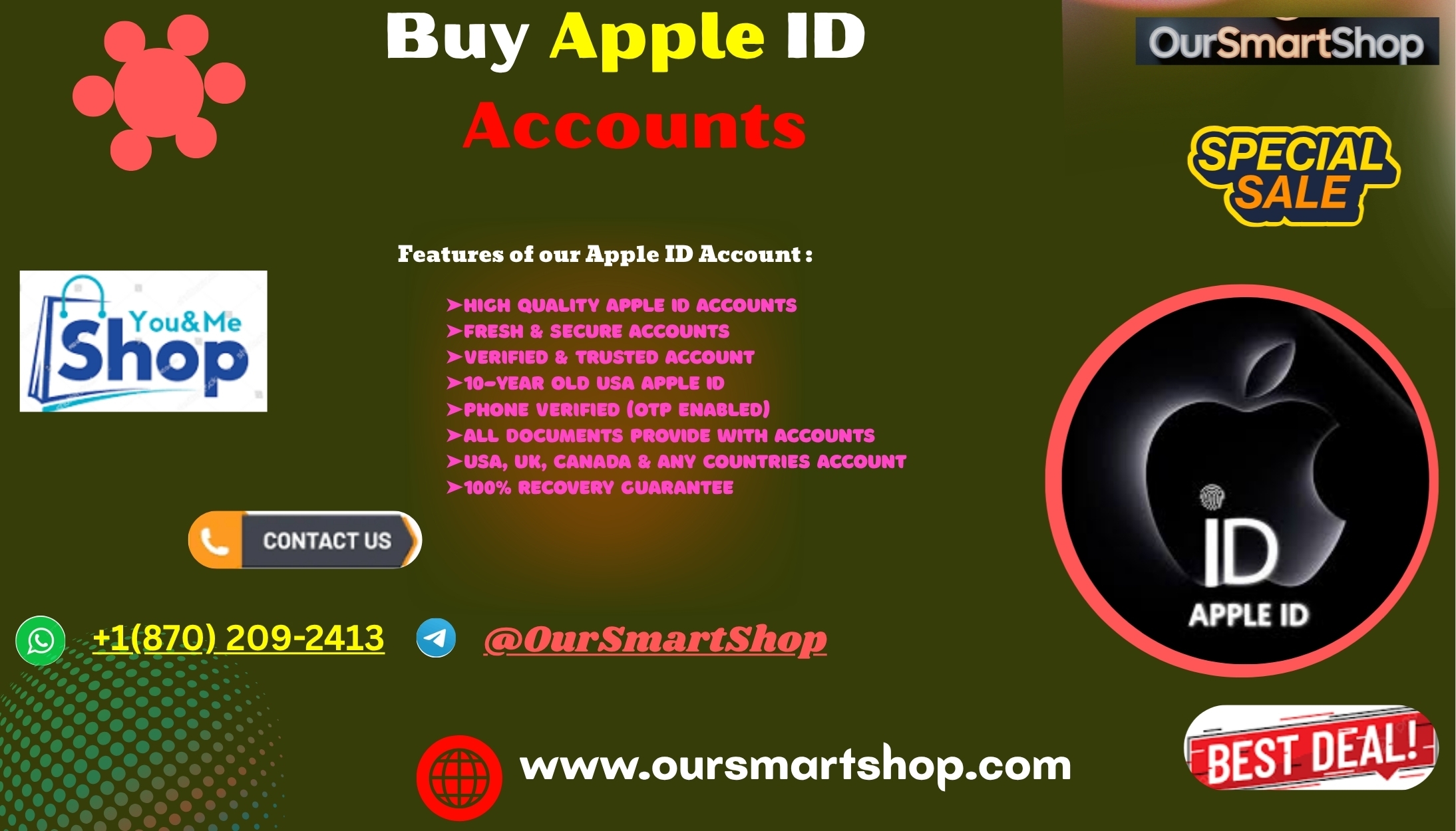 Buy Way to Buy Apple ID Accounts In Our Site 