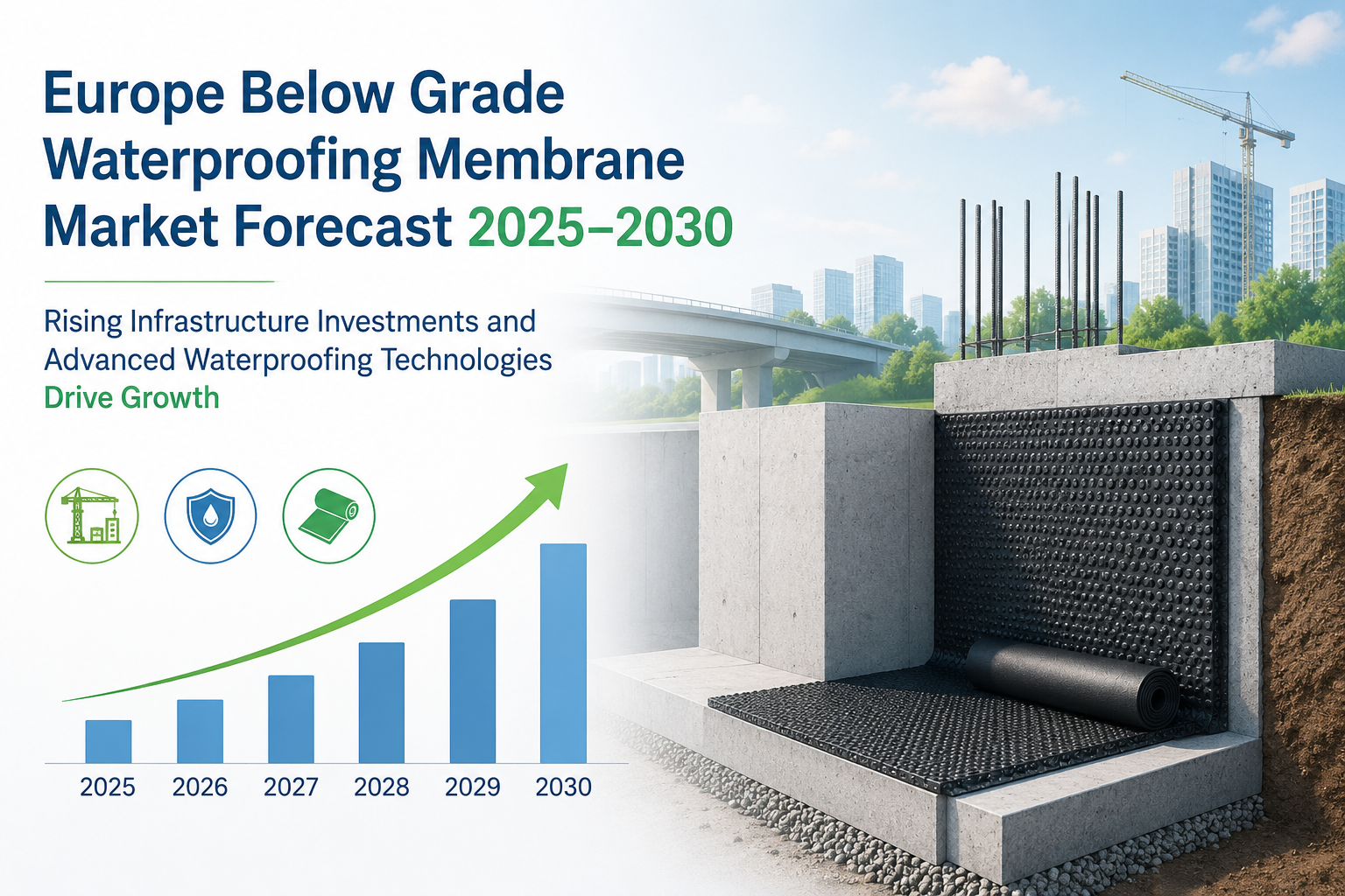 Europe Below Grade Waterproofing Membrane Market Forecast 2025&ndash;2030: Rising Infrastructure Investments and Advanced Waterproofing Technologies Drive Growth