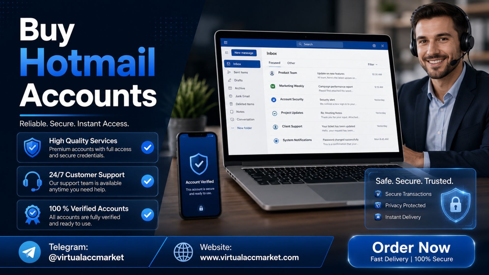 Virtualaccmarket Top 16 Website Where to Buy Hotmail Accounts - Trusted by Thousands of Marketers (Bulk, PVA-Aged) In 2026