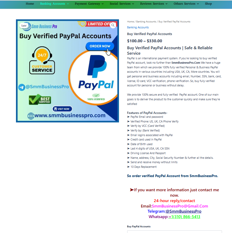 1.1 Best Place To Buy Verified PayPal Accounts in USA