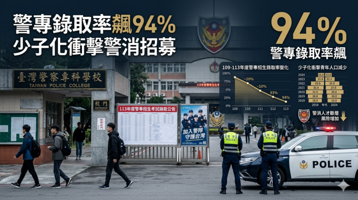 警專錄取率飆94％震撼警界　少子化重擊招生市場「不足額危機」首度浮現