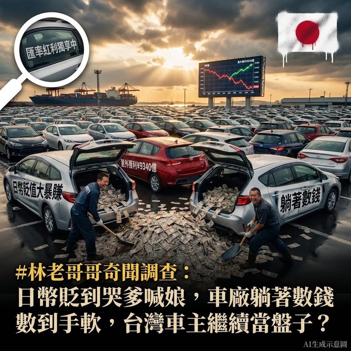 日圓貶值觸發日本車廠匯差紅利：Toyota、Honda、Nissan合計暴賺1860億　臺灣進口車價為何仍未下修？解析東京匯率政策與臺灣車市落差