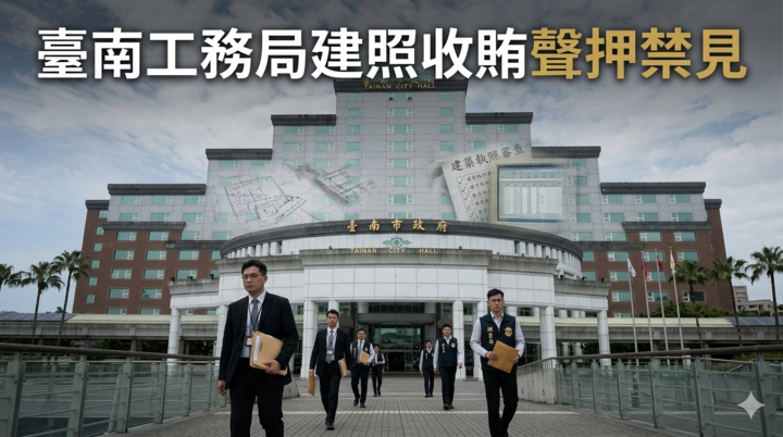 臺南工務局爆副工程司收電器賄賂案　建照審查疑遭加速換利益遭聲押禁見