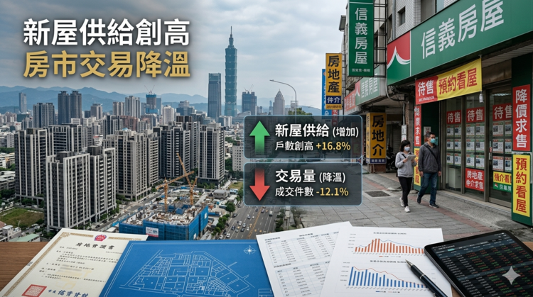 114年建物所有權第一次登記17.7萬棟續創10年高　買賣26.1萬棟近9年最低、房市供給增交易降溫