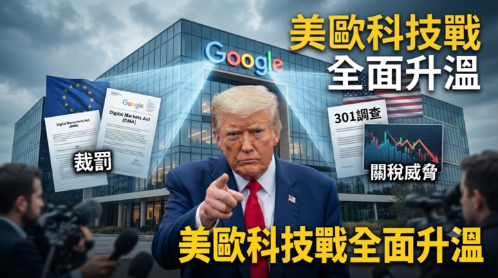 Google歐盟DMA裁罰引爆美歐科技戰！川普301調查與關稅威脅恐改變全球數位市場規則