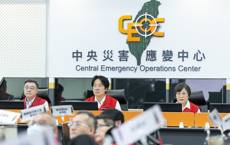 賴清德總統視導中央災害應變中心、指示中央地方合作落實防颱整備，將災害降到最低　全面因應巴威颱風