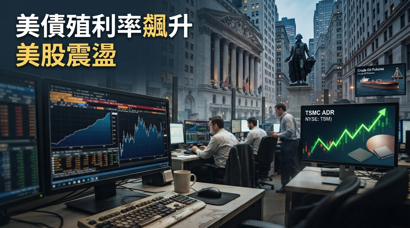 美債殖利率飆22年新高！道瓊連3黑　台積電ADR逆勢漲1.03%收451.15美元