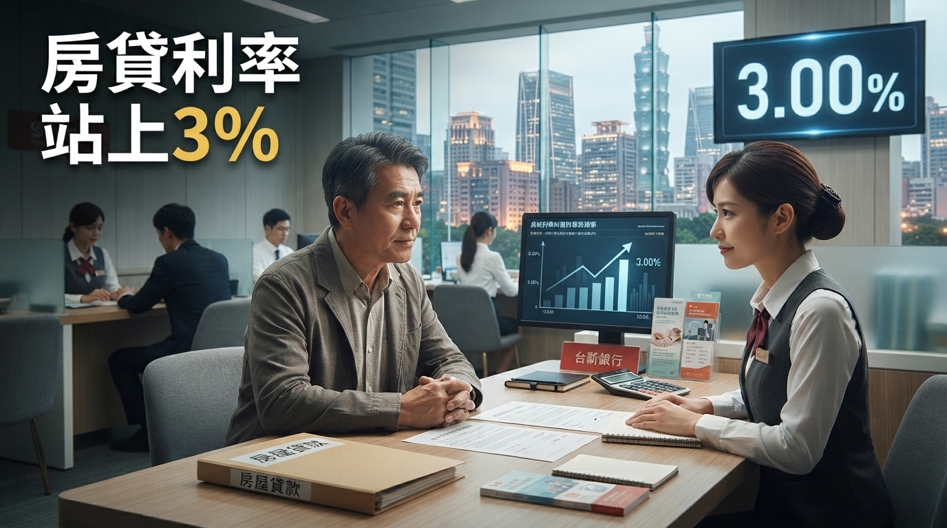 房貸利率站上3%時代？台新銀首購開價破3％　銀行資金緊俏、LCR壓力成關鍵